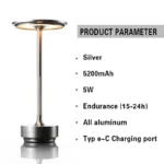 Modern USB table lamp with charging port on a wooden desk