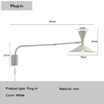 Modern Designer Adjustable Wall lamp Swing Retro Long LED Wall Light Bedroom Bedside Exhibition Hall Background Light