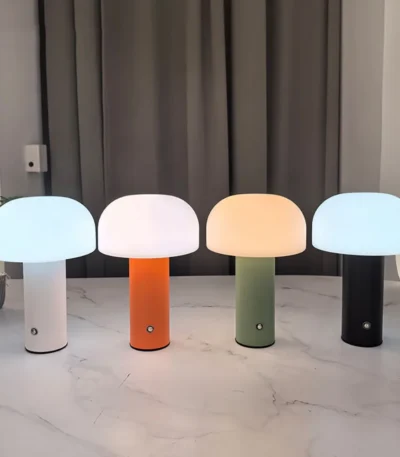 New Mushroom Lamp LED Charging Table Lamp 3-colors Dimming Desk Lamp Mushroom Night Light for Bar Restaurant Bedroom