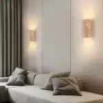 Three-dimensional Natural Stone Wall Lamp For Parlor Bedroom Stairs Corridor Indoor Art Deco Sconce 3000K – side view