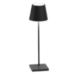Cordless USB rechargeable table lamp with touch switch on a patio table