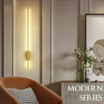 Modern Simple Linear Tube Led Wall Lamp Up Down Background Opposite Wall Light Bedside Foyer Corridor Gold Black LED Sconce