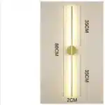 Modern Simple Linear Tube LED Wall Lamp Up Down Background Opposite Wall Light Bedside Foyer Corridor Gold Black LED Sconce
