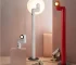 Space age floor lamp in red and white by Santa Cole, designer floor lamp for living room