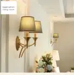 New American Wall Lamp Bedroom Bedside Wall Lamp Living Room Simple Country Wrought Iron Staircase Corridor Lamps – side view