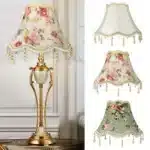 Retro table lamp shade with fringe beads and pearl tassel in European style