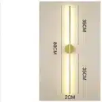Modern Simple Linear Tube Led Wall Lamp Up Down Background Opposite Wall Light Bedside Foyer Corridor Gold Black LED Sconce