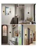 Magnetic Rechargeable 50 Wall Lamp Black Gold For Living Room Bedroom Hallway Study Stairwell Cloakroom LED Lighting Wiring
