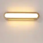 Modern wood wall sconce for bedroom with warm LED light