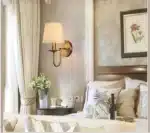 Modern Simple ‌Fabric Wall Lamp European Style Bedroom Bedside Sconce Living Room Hotel Study Office Corridor Lighting