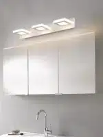 Round LED wall lamp with acrylic shade in a modern living room