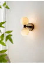 Modern Double Ball Marble Villa Attic Wall Lamp Copper TV wall in the living room lighting Bedroom corridor light – styled