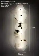 Natural Marble LED Wall Lamp Copper Luxury Novelty Lighting Sconce For Bedroom Living Dining Room Wall Decor Modern Art