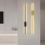 Modern Simple Linear Tube LED Wall Lamp Up Down Background Opposite Wall Light Bedside Foyer Corridor Gold Black LED Sconce