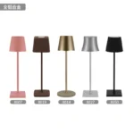 Cordless USB rechargeable table lamp with touch switch on a patio table