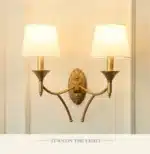 New American Wall Lamp Bedroom Bedside Wall Lamp Living Room Simple Country Wrought Iron Staircase Corridor Lamps – side view