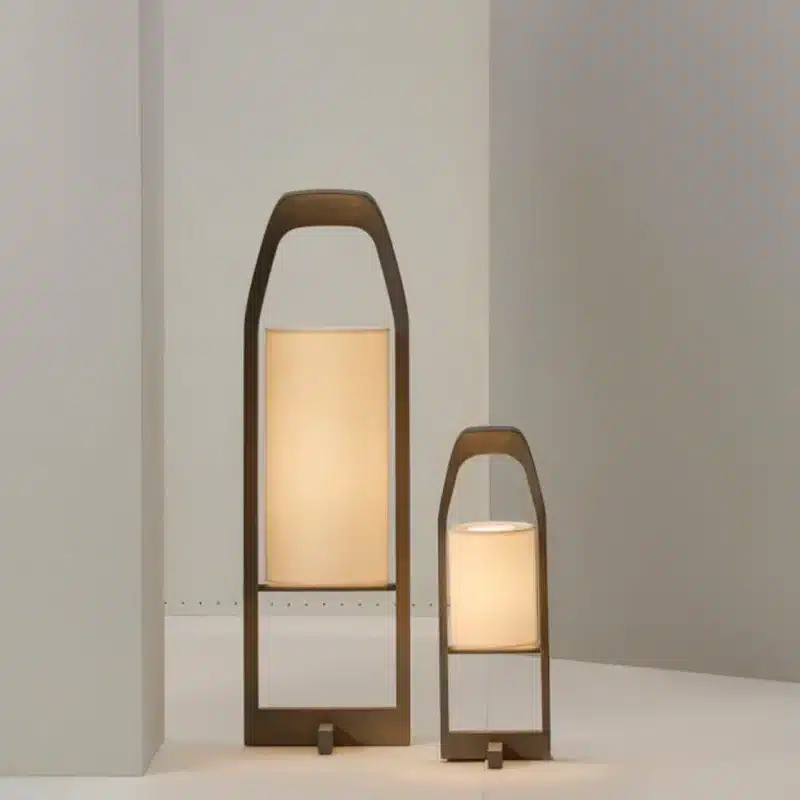 Design sense Japanese floor lamp retro homestay living room tea room hotel art wabi sabi style wooden art vertical lighting