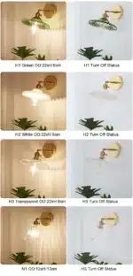 Modern Glass Wall Lamp Nordic Copper Transparent Lampshade Retro Bedroom Living Room Study wall decor – angled view
