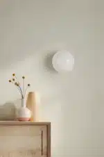 12cm 15cm 18cm Nordic Conceal Small Base Round Glass Wall Light for Bedroom Bedside Living Room Hallway Entrance Stair Wall