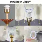 Retro table lamp shade with fringe beads and pearl tassel in European style