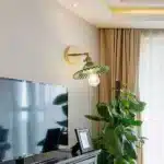 Modern Glass Wall Lamp Nordic Copper Transparent Lampshade Retro Bedroom Living Room Study wall decor – styled in a modern