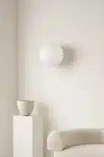 12cm 15cm 18cm Nordic Conceal Small Base Round Glass Wall Light for Bedroom Bedside Living Room Hallway Entrance Stair Wall