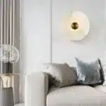 Bedroom Bedside Round Marble Wall Lamp Living Room Sofa Background Dector Hotel Corridor Entrance Cloakroom Led Lighting
