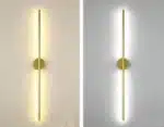 Modern Simple Linear Tube LED Wall Lamp Up Down Background Opposite Wall Light Bedside Foyer Corridor Gold Black LED Sconce