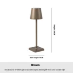 Cordless USB rechargeable table lamp with touch switch on a patio table