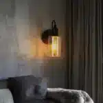Nordic Retro Amber Glass Wall Lamp Bedside Aisle Lamps Simple Modern with Cable Switch Staircase Lights – top view