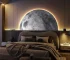 Moon wall lamp 3D sandstone semi-circle wall art for bedroom headboard