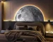 Moon wall lamp 3D sandstone semi-circle wall art for bedroom headboard
