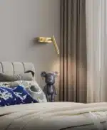 Minimalist Copper Wall Lamp With Rotatable Switch Wall Light Living Room Bedroom Eye Reading Lamp – side view