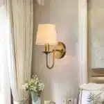 Modern Simple ‌Fabric Wall Lamp European Style Bedroom Bedside Sconce Living Room Hotel Study Office Corridor Lighting