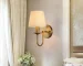 Modern Simple ‌Fabric Wall Lamp European Style Bedroom Bedside Sconce Living Room Hotel Study Office Corridor Lighting