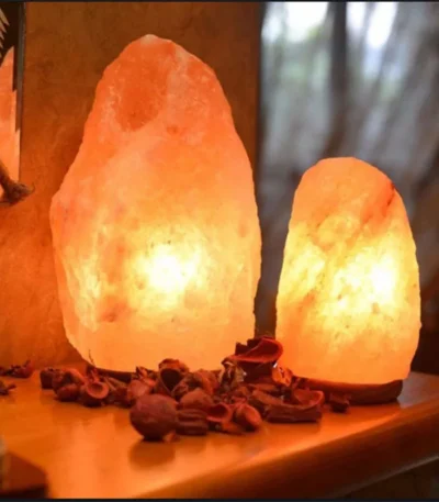 Himalayan Salt Lamp 7 Colors USB Wooden Base Salt Light for Health Salt Night Light Table Lamp for Indoor Bedside Lighting
