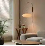 Japanese Style Silk Living Room Wall Lamp Modern and Simple Wire Controlled Switch Homestay Bedroom Bedside Wall Lamp