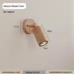 Walnut bedside wall light with adjustable spotlight and zipper switch in a cozy bedroom