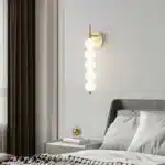 Nordic Modern Glass Bed Head Wall Lamp Minimalist Sconce for Bedroom Corridor Living Room Background Wall Decor – top view