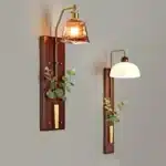Japanese Style Vintage LED Solid Wood Wall Light with Switch for Dining Room Hotel Aisle Minimalist Retro Atmosphere Wall