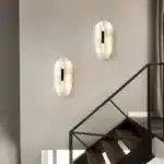 Italian Luxury Marble Wall Sconce Marble Copper Designer Wall Lamp for Villa Hotel Corridor Bedroom Background Aisle Wall