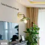 Modern Glass Wall Lamp Nordic Copper Transparent Lampshade Retro Bedroom Living Room Study wall decor – close-up detail