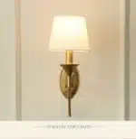 New American Wall Lamp Bedroom Bedside Wall Lamp Living Room Simple Country Wrought Iron Staircase Corridor Lamps – angled
