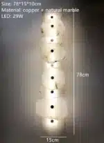 Natural Marble LED Wall Lamp Copper Luxury Novelty Lighting Sconce For Bedroom Living Dining Room Wall Decor Modern Art