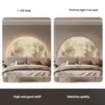 Moon wall lamp 3D sandstone semi-circle wall art for bedroom headboard