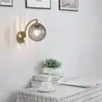 LED Colored Watermelon Glass Wall Lamp Bedroom Bedside Decoration Lamp Living Room Study Lighting – side view