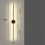 Modern Simple Linear Tube LED Wall Lamp Up Down Background Opposite Wall Light Bedside Foyer Corridor Gold Black LED Sconce