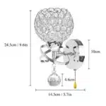 E14 Crystal Wall Lamp Modern Creative Bedside Wall Lights Sconce Wall Lighting Luminaire Home Living Room Bedroom Bathroom