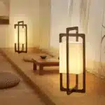 Design sense Japanese floor lamp retro homestay living room tea room hotel art wabi sabi style wooden art vertical lighting