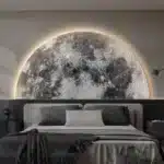 Moon wall lamp 3D sandstone semi-circle wall art for bedroom headboard